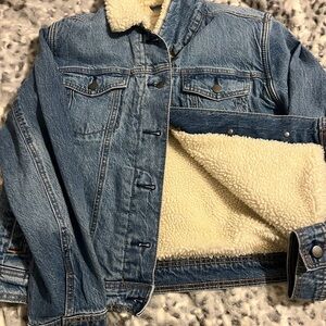 Blue Denim Jacket with Sherpa Lining